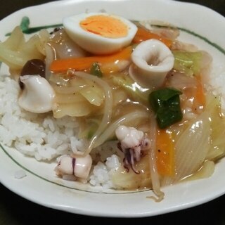 やりいかの塩味中華丼